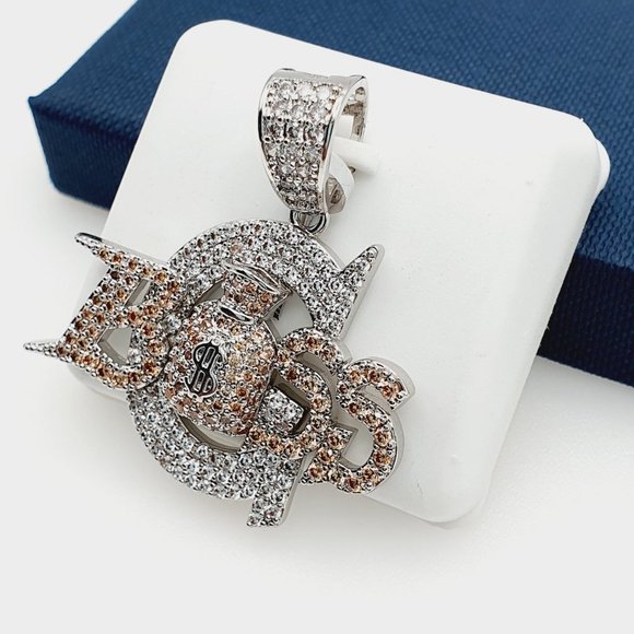 "925 Sterling Silver Plated CZ Pendant, EVBRS337 - Picture 2 of 9